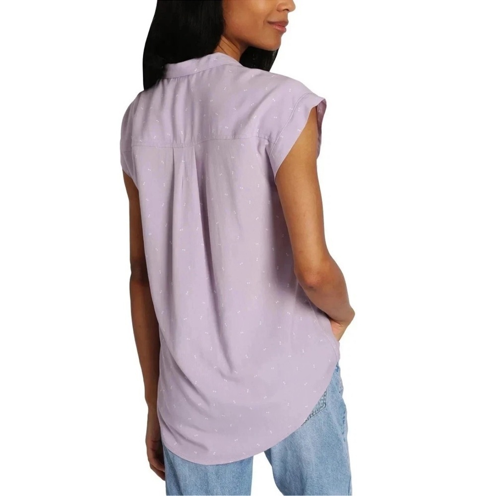 NWT Jachs Girlfriend Women's XL Sleeveless Purple Button-Down Shirt 100% Rayon - Picture 5 of 10